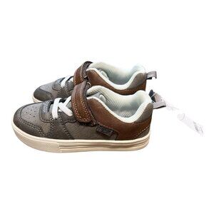 Oshkosh B’Gosh Toddler Easy On Casual Sneakers Sz 9 Grey Brown Hook Loop Closure